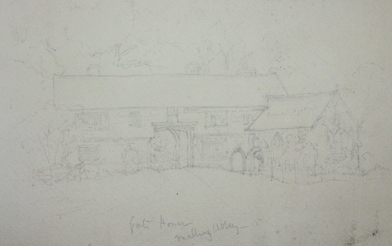 Pencil sketch - Gate House, Malling Abbey